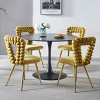 [Set of 2] Modern Dining Chairs, Chair with Curved Backrest with Hairball Texture, Dining Chair with Iron Legs and Fabric Cushion-Coolbibila - 2 of 4