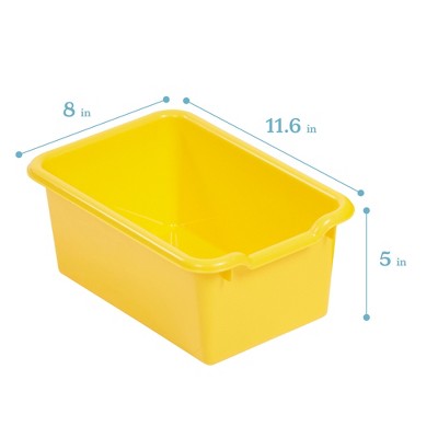 Yellow Stackable Plastic Kids Storage Bins, Set of 10