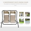 Modern 2-Seater Outdoor Patio Swing Chair, Porch Seats with Cup Holder and Removeable Canopy - 4 of 4