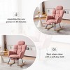 AENKYO 300LB Capacity Soft Teddy Fabric Rocking Chair w/Pocket - Ergonomic Nursery Glider, Solid Wood Base with Headrest Footrest for Living Room - 4 of 4