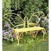 Plow & Hearth Yellow Metal Butterfly Garden Bench - 2 of 2
