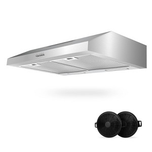 Tylza 30 in. 600 CFM Convertible Ductless Under Cabinet Range Hood in Stainless Steel - 1 of 4