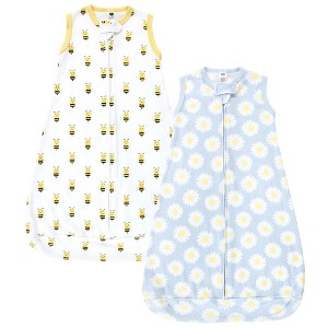 Hudson Baby Infant Girl Cotton Long-Sleeve Wearable Sleeping Bag, Sack, Blanket, Daisy Bee Sleeveless - 1 of 4