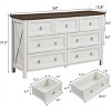 Angel Sar 54" Farmhouse Dresser for Bedroom, Antique 7 Drawer Dresser, Rustic Chest of Drawers, White Dresser with Barn Design & Thickened Tabletop - 3 of 4