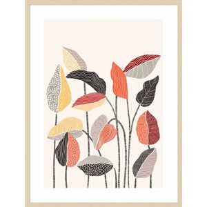 Amanti Art Happy Leaves A by Ioana Horvat Wood Framed Wall Art Print - 1 of 4