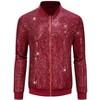 Lars Amadeus Men's 70s Disco Zipper Metallic Shiny Sequin Varsity Jacket - 2 of 4