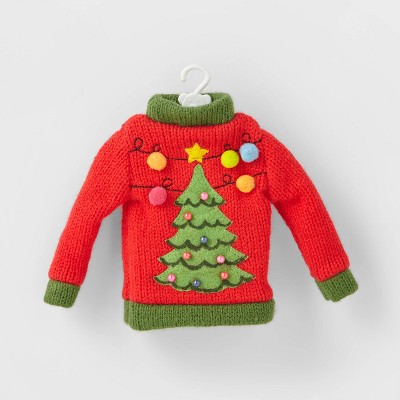 Knit Ugly Sweater Christmas Tree Ornament Red - Wondershop™