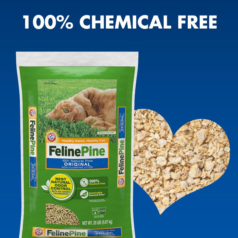 Feline Pine Original 100% Natural Low Dust Clumping Cat Litter - 20lb, 4 of 14
