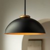 Possini Euro Design Black Gold Pendant Light 15 1/2" Wide Modern Industrial Dome Metal Shade for Dining Room House Foyer Kitchen - 2 of 4