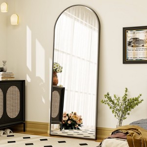 BEAUTYPEAK Floor Mirror Arched 21"x64.1" Full Length Mirror Classic Full Body Mirror with Stand - 1 of 4