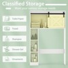 Tangkula Freestanding Over The Toilet Storage Cabinet Bathroom Cabinet with Sliding Barn Door & Storage Shelves White/Rustic - 4 of 4