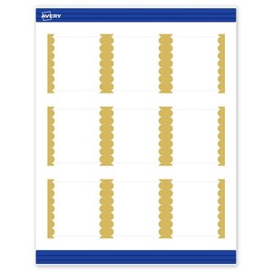 Avery Printable Square Cards, Gold Edge Dots, 2.5" x 2.5", Matte White Square Cards, Laser/Inkjet, 90ct, Great for Business Cards - 1 of 4