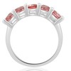 Pompeii3 1Ct TW Five Stone Pink Diamond Wedding Ring Lab Created Band 14k White Gold - 3 of 4