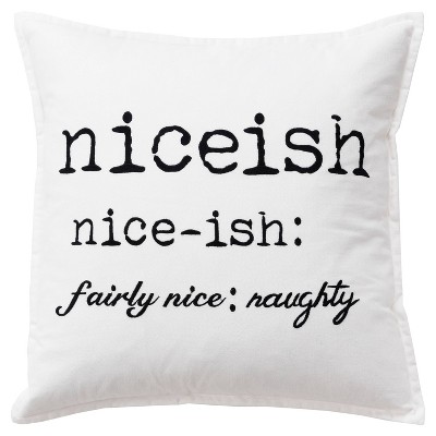 20"x20" Oversize Niceish Poly Filled Square Throw Pillow - Rizzy Home: Cotton Duck Fabric, Hidden Zipper