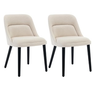 Dining Chairs Set of 2, Modern Dining Room Chairs Comfy Backrest Thick Upholstered Kitchen Chairs Wood Legs - 1 of 4