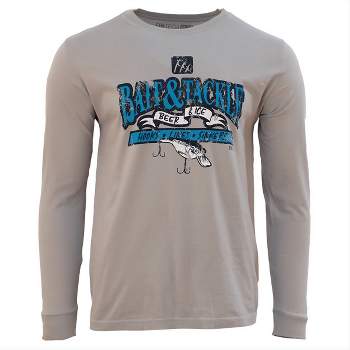 NWT Mens Blue Reel Legends Long Sleeve Graphic Fish T-shirt Size