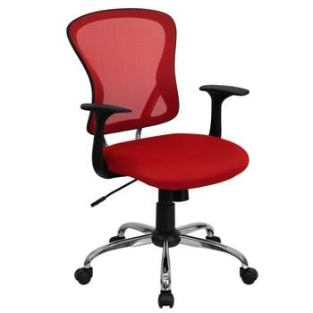 Emma and Oliver Mid-Back Mesh Swivel Task Office Chair with Chrome Base and Arms