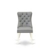 East West Furniture DAP2F23 Dallas Parson Kitchen Chairs - Button Tufted Nailhead Trim Beige Red faux Leather  Dining Chairs, Set of 2, linen white - 3 of 4