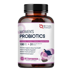 Nature Target Women’s Digestive Health Probiotics, 100 Billion CFUs+31 strains of probiotics - 180ct - 1 of 4