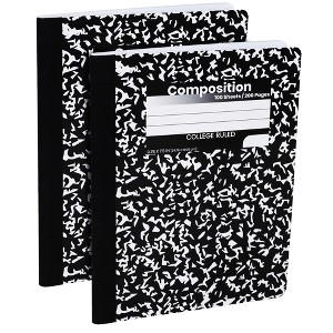 Manaloom College Ruled Composition Notebooks – 9.75” x 7.5” – Durable Marble Cover, Sewn Binding, 200 Pages - 1 of 4