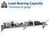 36"x12" Stainless Steel Wall Shelf, Floating Metal Shelving, for Kitchen, Garage and Utility Room - 3 of 4