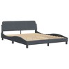 vidaXL Bed Frame with Headboard Dark Gray 59.8 in.x79.9 in. Queen Velvet - 2 of 4