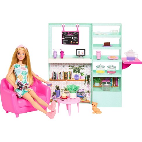 Barbie Cute n Cozy Caf Doll And Playset 21 Accessories With