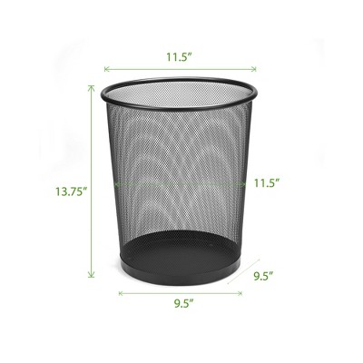 Black Mesh Round Office Waste Basket