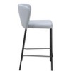 Counter Stool 35" H – Faux Leather With Gray Finish – Modern Stackable (Set of 2) By Zuo Modern - 2 of 4