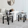 Lyngins Tempered Glass Side Table, Transparent & Frosted Layers, End Table for Living Room, Small Coffee Table, Nightstand with Metal Legs - 2 of 4