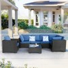 7 Pieces Outdoor Patio Furniture Set, Rattan Modular Conversation Set with Coffee Table, Wicker Sectional Sofa Set for Backyard Garden Poolside - 4 of 4
