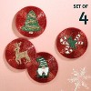 Folkulture Christmas Coasters Set of 4, 4" Boho Costers for Christmas Table Décor  as a Christmas Gift Set (Holiday Magic) - 2 of 4