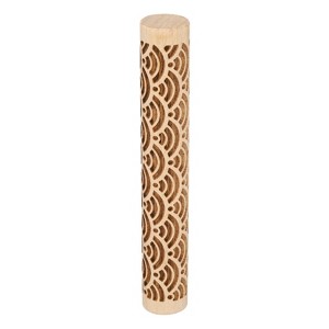 Unique Bargains Wood Clay Grain Texture Carved Fine Baking DIY Rolling Pins - 1 of 4