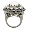 Slickblue Ruthenium Brass Oval Ring with White Milky CZ Stone - Perfect for Women's Everyday or Evening Look, Size 5-10 - 4 of 4