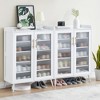 5-Tier Shoe Cabinet with Glass Doors, Entryway Shoe Organizer with Adjustable Shelves, - 4 of 4