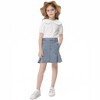 Girls Denim Skirts with Side Pockets Pleated Hem Skirts Casual Mini Denim Skirts - 2 of 4