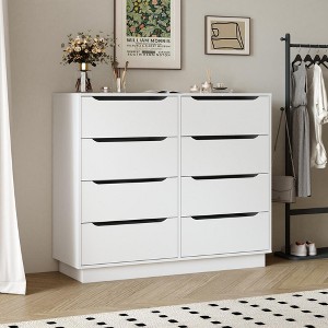 ORRD White 8-Drawer Dresser for Bedroom, 47.2" Long Clothing Storage Cabinet with Wide Top, Chest of Drawers for Living Room & Entryway - 1 of 4
