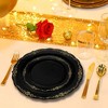 Smarty Had A Party 10" Black with Gold Vintage Rim Round Disposable Plastic Dinner Plates (120 Plates) - image 3 of 4