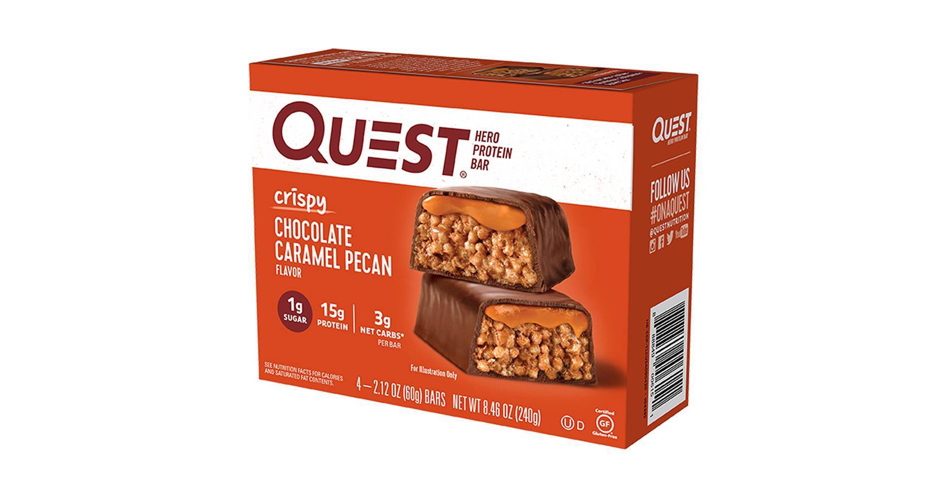Quest Nutrition 18g Crispy Hero Protein Bar - Chocolate Caramel Pecan - 4ct