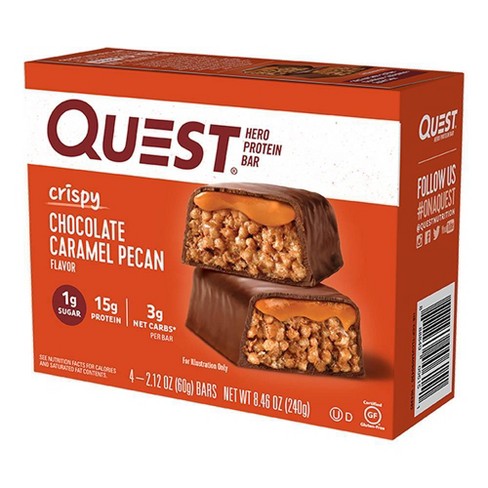 Quest Nutrition 15g Hero Protein Bar - Crispy Chocolate Caramel Pecan - 4ct - image 1 of 4
