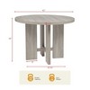 Timbria Transitional Round Dining Table with Cross Pedestal Base, Oak - 3 of 4