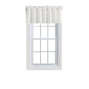 Ellis Stacey 3" Rod Pocket High Quality Fabric Solid Color Window Lined Swag Set Filler Valance 42"x13" Ice Cream - 1 of 4