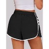 Imily Bela Womens Pleated Workout Shorts with Contrast Stitch Quick Dry Gym Running Shorts Elastic Waist - 4 of 4