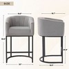Hyleory Luxury Velvet Bar Stool - Plush Fixed Design with Sleek Curved Metal Legs - 3 of 4