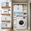 Over The Toilet Storage Cabinet, Space-Saving Toilet Rack with Barn Doors & Paper Holder Stand for Bathroom & Laundry Room,Organizer - 3 of 4