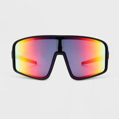 Men's Matte Plastic Shield Sunglasses - All In Motion™ Black : Target