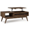 PAGED Vintage Style 2-Tier Lift Top Wooden Coffee Table with Storage Shelves,Mid-Century End Table Center Table for Living Room - 3 of 4