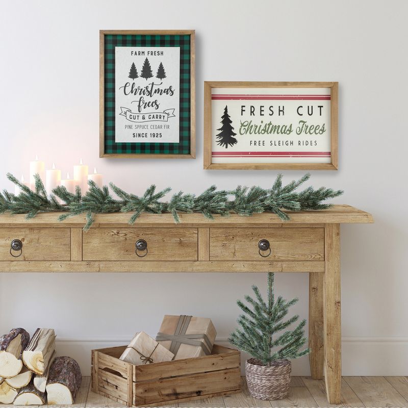 Northlight 18" Wooden Framed "Fresh Cut Christmas Trees" Wall Sign, 2 of 6