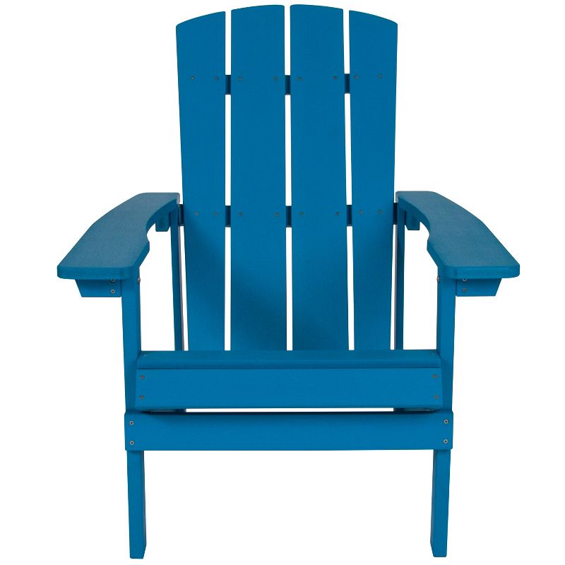 Merrick Lane Set of 4 All-Weather Poly Resin Wood Adirondack Chairs, 5 of 16