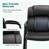 DOMETOUR Black Waiting Room Reception Chairs Leather Office Desk Guest Stationary Side Chair with Padded Arms - 4 of 4